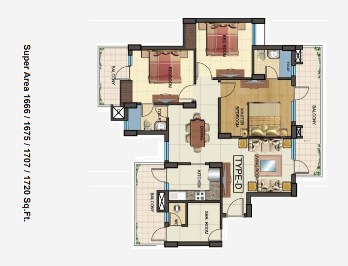 3-BHK Floor Plan